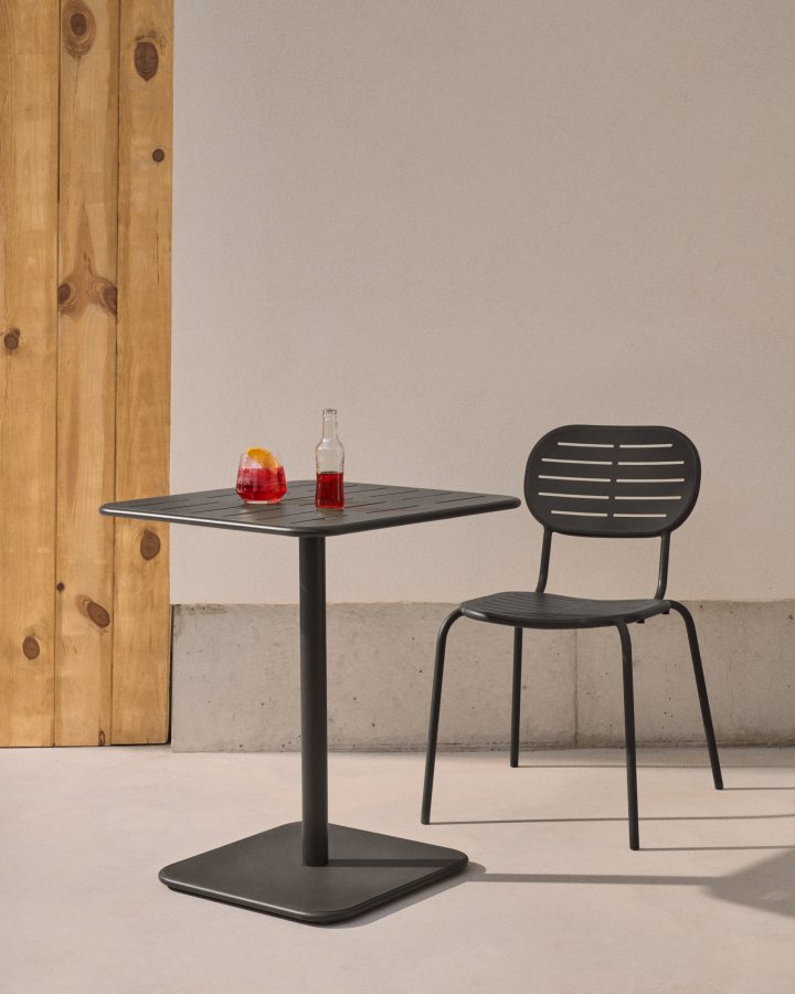 KAVE HOME Brai utebord i mrkegrtt galvanisert stl 70 x 70 cm