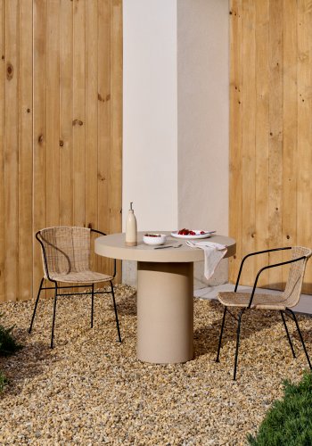 KAVE HOME Aiguablava hagebord, rundt - beige sement (90)