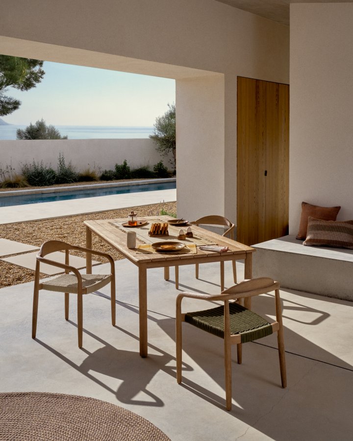 KAVE HOME Sori-bord i FSC 100 % heltre akasie 200 x 100 cm