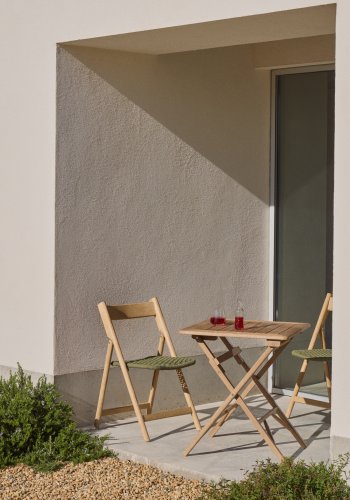 KAVE HOME Dandara klappbord i FSC 100 % heltre akasie 66 x 66 cm