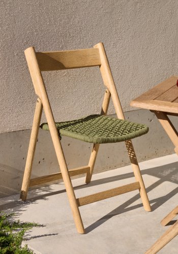 KAVE HOME Dandara hagestol, sammenleggbar - grnn snor, akasietre og stlkonstruksjon