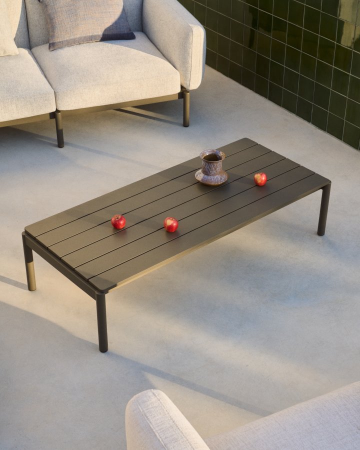 KAVE HOME Sorells utendrs salongbord, rektangulrt - grnn aluminium (63x144,6)