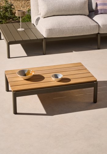  KAVE HOME Sorell salongbord i grnn aluminium og teak 57 x 91 cm FSC 100%