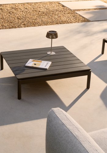 KAVE HOME Sorells utendrs salongbord, rektangulrt - gr aluminium (89x91)