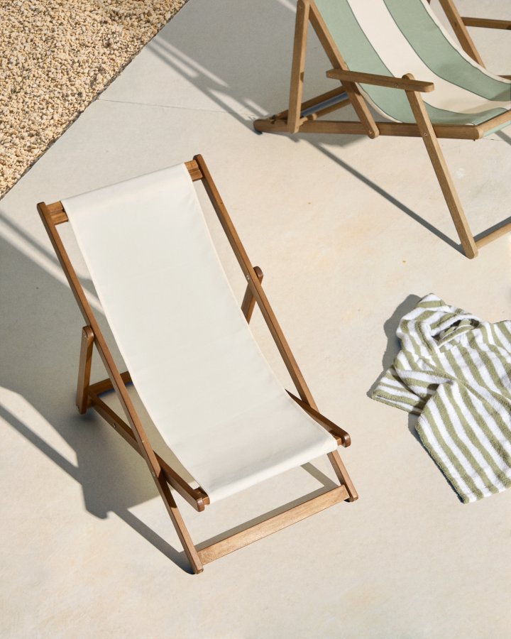 KAVE HOME Adredna beige sammenleggbar hengekye for barn laget av FSC 100 % heltre akasie