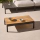 KAVE HOME Sorells Outdoor-Couchtisch, rechteckig – Teakholz und graues Aluminium (89 x 91)