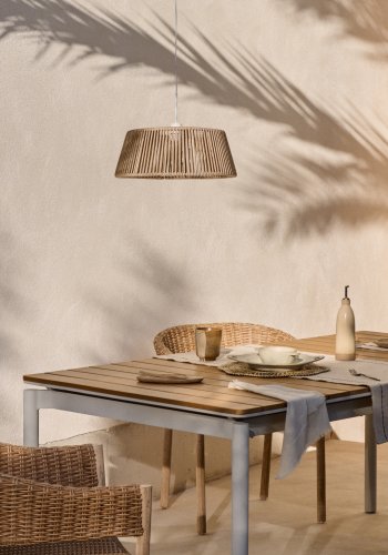 KAVE HOME Aldet taklampeskjerm i gr tauledning 46 cm