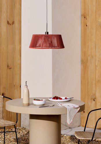 KAVE HOME Aldet taklampeskjerm i terrakotta med tau og snor 46 cm