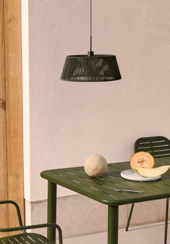 KAVE HOME Aldet taklampeskjerm i grnn ledning 46 cm