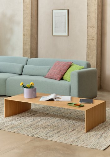 KAVE HOME Litto salongbord i eikefiner med naturlig farge, 140 x 70 cm