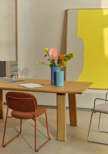 KAVE HOME Arlen spisebord, med uttrekk - naturlig finer og eik (200(250)x95)