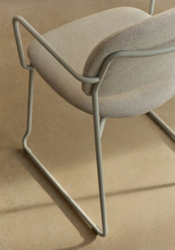 KAVE HOME Meli spisebordsstol, m. arml�n - beige chenille og beige metal