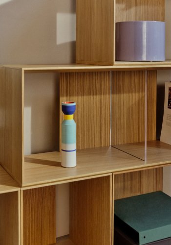 KAVE HOME Litto modulr bokhylle, rektangulr - brun eikefiner (202x114) (sett med 9)