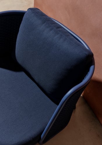 KAVE HOME Sedalis utendrs lenestol i aluminium og bl tausnor