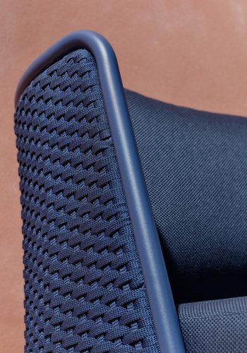 KAVE HOME Sedalis utendrs lenestol i aluminium og bl tausnor