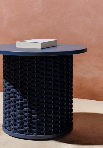 KAVE HOME Sedalis utendrs sidebord i aluminium og bltt tau, 50 cm