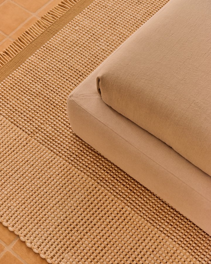 KAVE HOME Beige blokkseng med avtagbart trekk til madrass 160 x 200 cm FSC Mix Credit