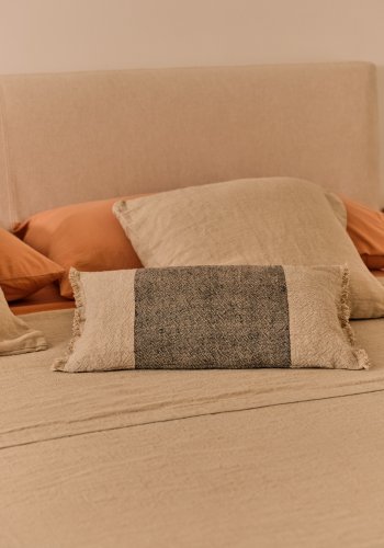 KAVE HOME Beige blokkseng med avtagbart trekk til madrass 160 x 200 cm FSC Mix Credit