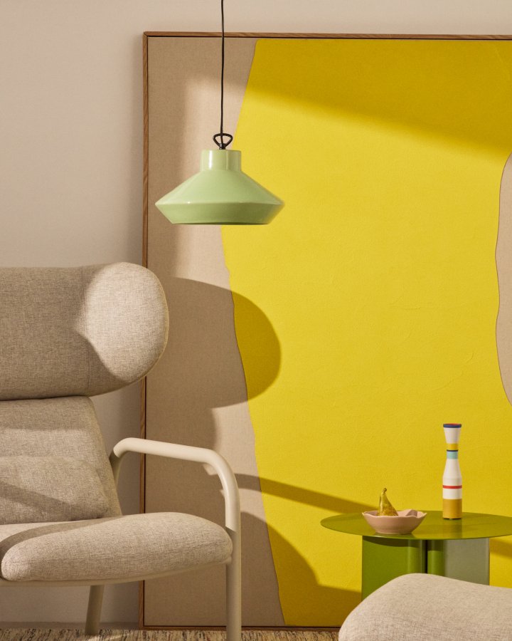 KAVE HOME Portol grnn keramisk taklampe