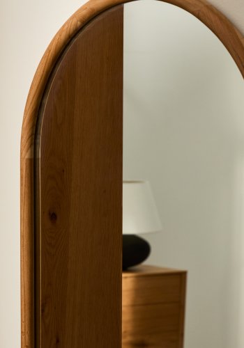 KAVE HOME Milsa v�gspejl, rektangul�r - spejlglas og natur teaktr� (55x155)