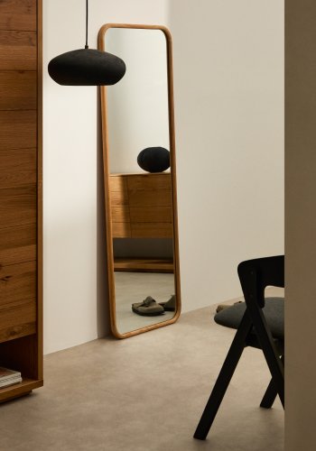 KAVE HOME Milsa v�gspejl, rektangul�r - spejlglas og natur teaktr� (54x154)