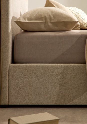 KAVE HOME Nahiri sengeramme, m. opbevaring - beige chenille (til en 150 x 200 cm madras)