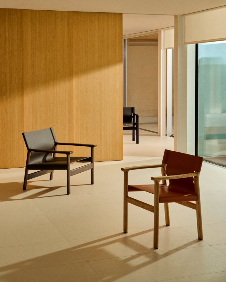 KAVE HOME Jan-stol laget av lysebrune, resirkulerte lrfibre og FSC 100 % heltre ask med nattlys