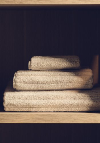 KAVE HOME Navira badeh�ndkl�de, rektangul�r - beige bomuld (70x140)