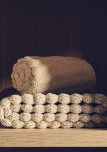 KAVE HOME Navira badeh�ndkl�de, rektangul�r - beige bomuld (70x140)