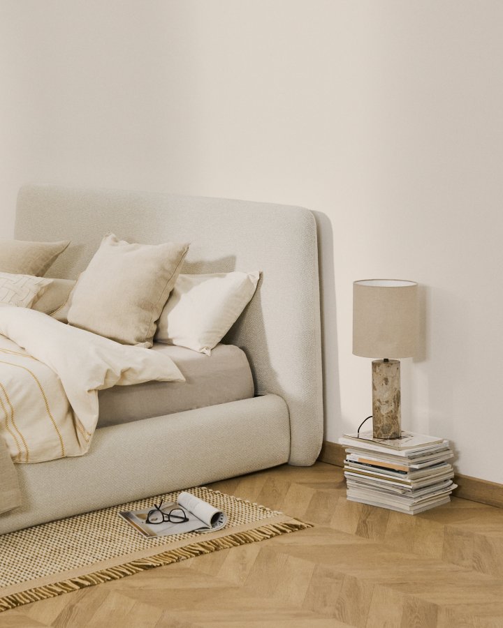 KAVE HOME Martina sengeramme, m. aftageligt betr�k - ecru chenille (til madras 160 x 200 cm)