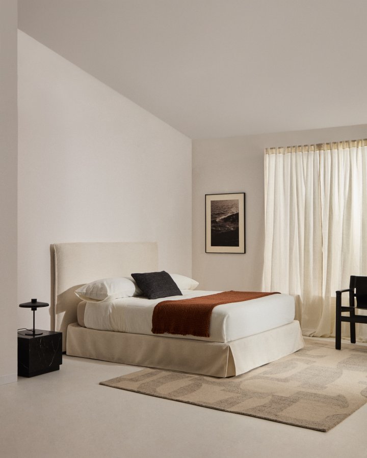 KAVE HOME Jaira sengeramme, m. aftageligt betr�k - hvid chenille stof (180x200)