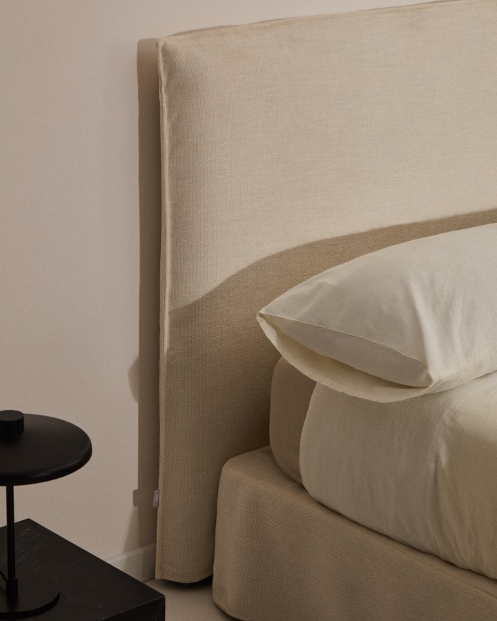 KAVE HOME Jaira sengeramme, m. aftageligt betr�k - hvid chenille stof (160x200)