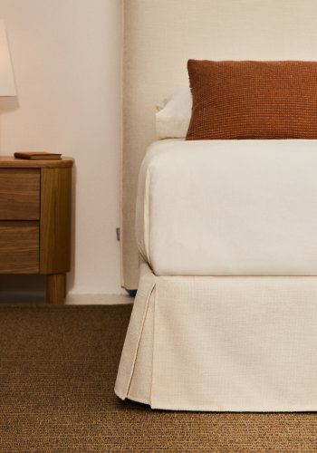 KAVE HOME Jaira sengeramme, m. aftageligt betr�k - hvid chenille stof (90x200)