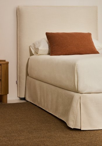 KAVE HOME Jaira sengebund, m. aftageligt betr�k - hvid chenille (til 90 x 200 cm madras)