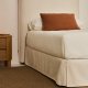 KAVE HOME Jaira sengebund, m. aftageligt betr�k - hvid chenille (til 90 x 200 cm madras)