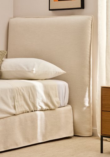 KAVE HOME Jaira sengegavlbetr�k - hvid chenille (til 90 cm seng)