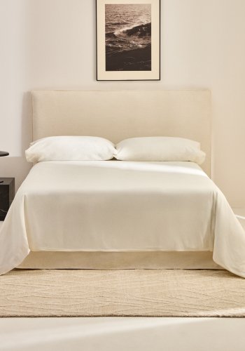 KAVE HOME Jaira sengegavlbetr�k - hvid chenille (til 160 cm seng)