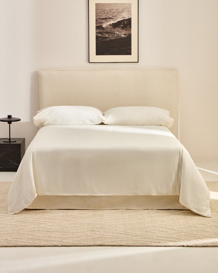 KAVE HOME Jaira sengegavlbetr�k - hvid chenille (til 160 cm seng)