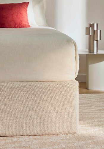 KAVE HOME Nelzi sengeramme, m. aftageligt betr�k og opbevaring - ecru chenille (til madras 150 x 200 cm)