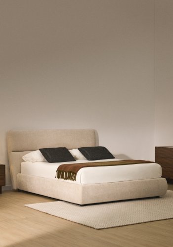 KAVE HOME Dafra sengeramme, m. opbevaringsbund og aftageligt madrasbetr�k - beige chenille (180x200)