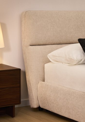 KAVE HOME Dafra sengeramme, m. opbevaringsbund og aftageligt madrasbetr�k - beige chenille (180x200)