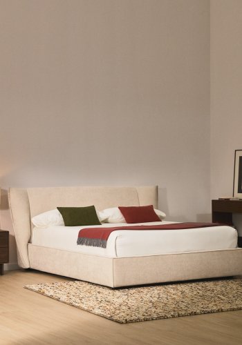 KAVE HOME Arvian sengeramme, m. opbevaringsbund og aftageligt betr�k - beige chenille (180x200)