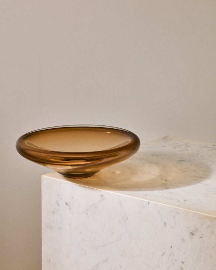 KAVE HOME Zolira borddekoration fad, rund - brun glas (�31)