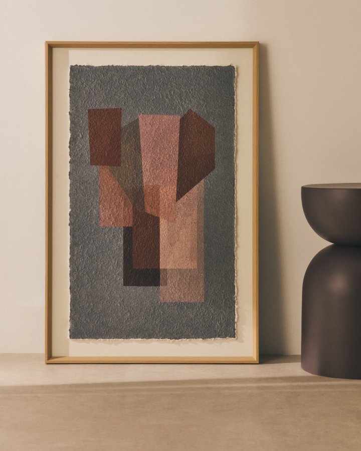 KAVE HOME Veluni abstrakt billede, rektangul�r - multifarvet genbrugspapir (90x60)