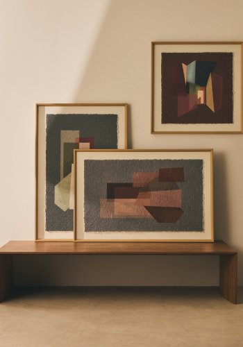 KAVE HOME Veluni abstrakt billede, kvadratisk - multifarvet genbrugspapir (60x60)