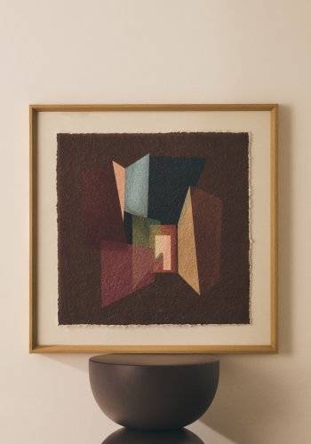 KAVE HOME Veluni abstrakt billede, kvadratisk - multifarvet genbrugspapir (60x60)