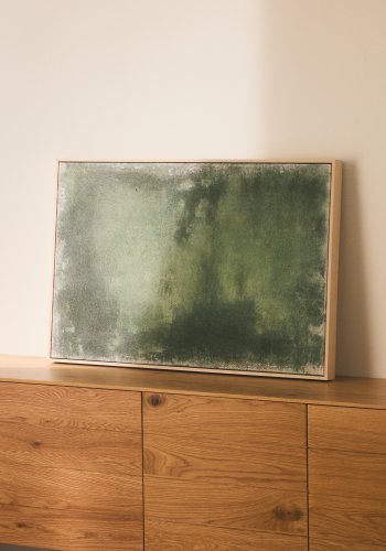 KAVE HOME Selnar abstrakt billede, rektangul�r - gr�n stof (90x60)