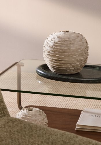 KAVE HOME Evania vase, rund - beige keramik (�23)