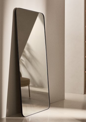 KAVE HOME Marco v�gspejl, rektangul�r - spejlglas og sort metal (80x180)