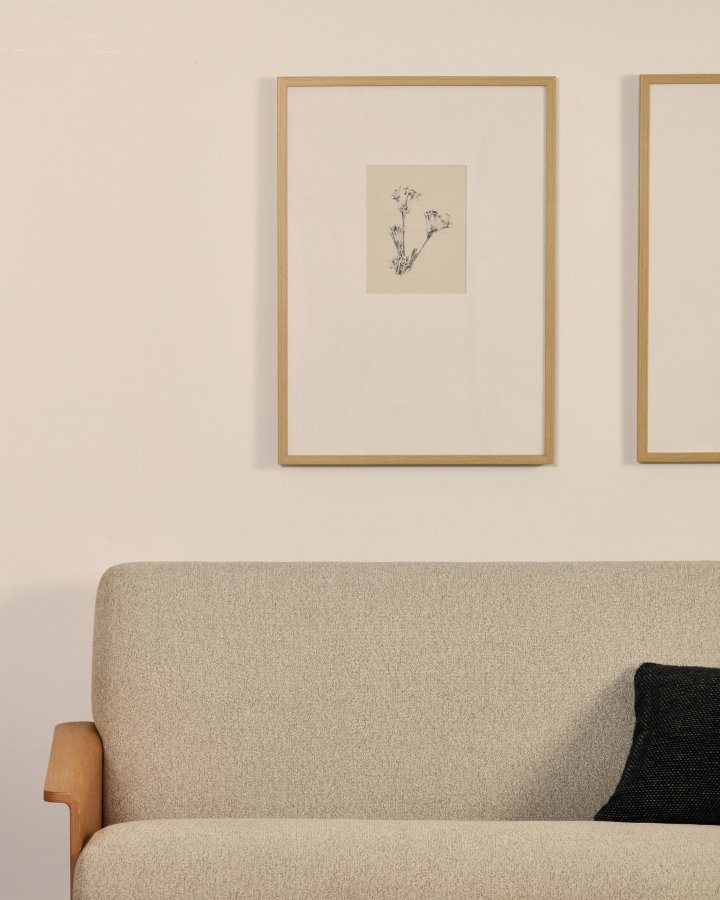 KAVE HOME Lirena billede, rektangul�r - botanisk illustration og ramme (70x50)